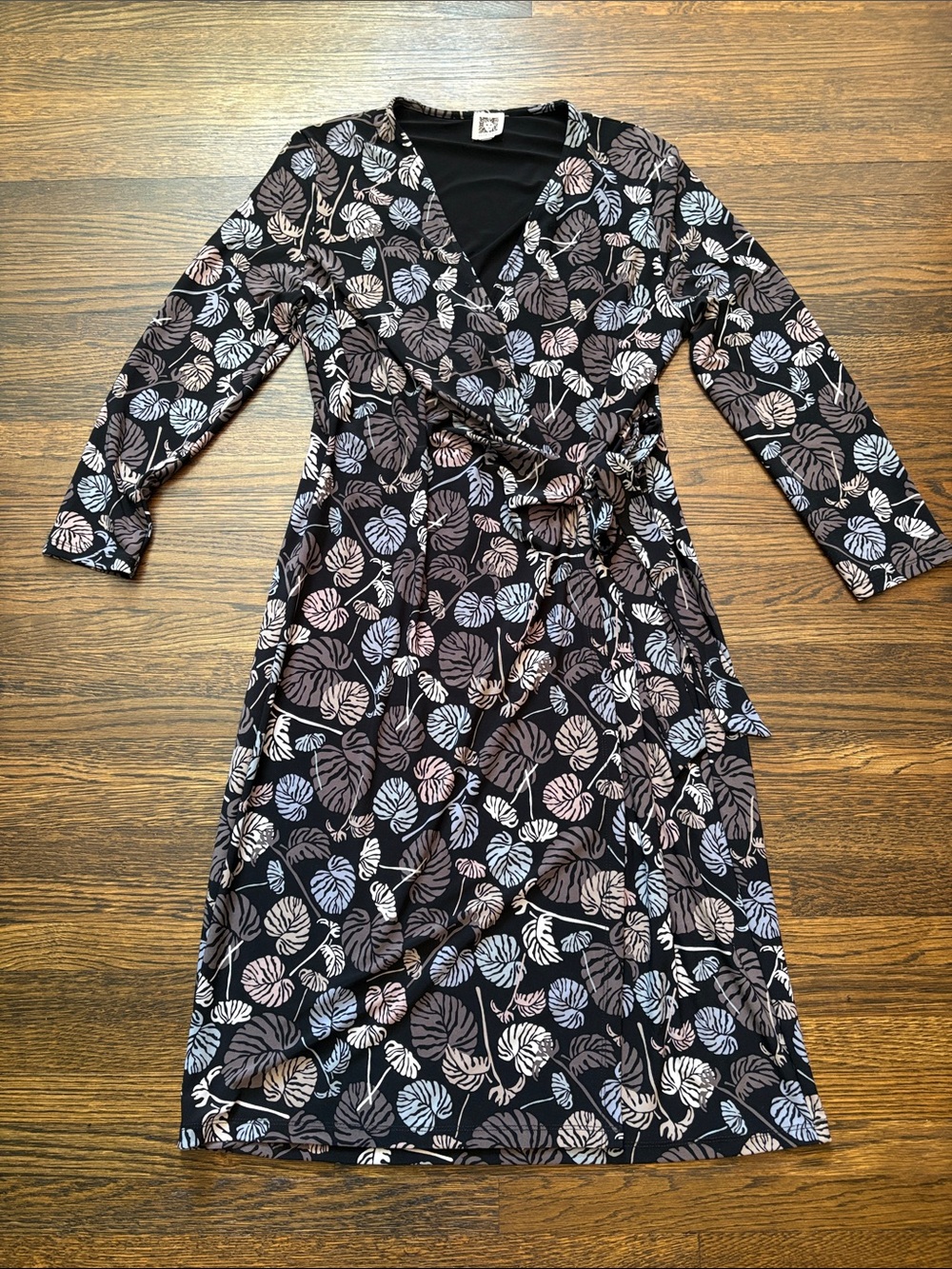 Anne Klein leaf wrap dress
